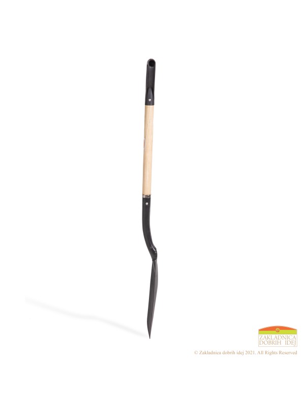 Special garden shovel for digging narrow and deep ditches