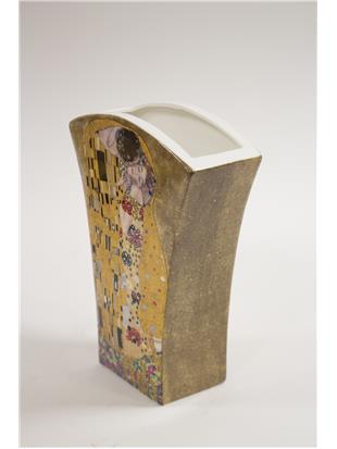 Vaza iz porcelana z dekorjem Gustava Klimta Poljub