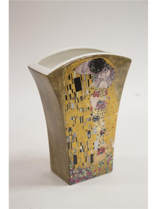 Vaza iz porcelana z dekorjem Gustava Klimta Poljub